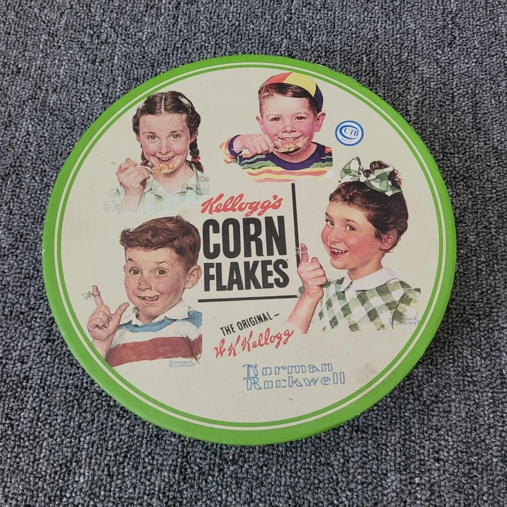 Collectible Norman Rockwell Kellogg's corn flakes set of 4 plates retro american